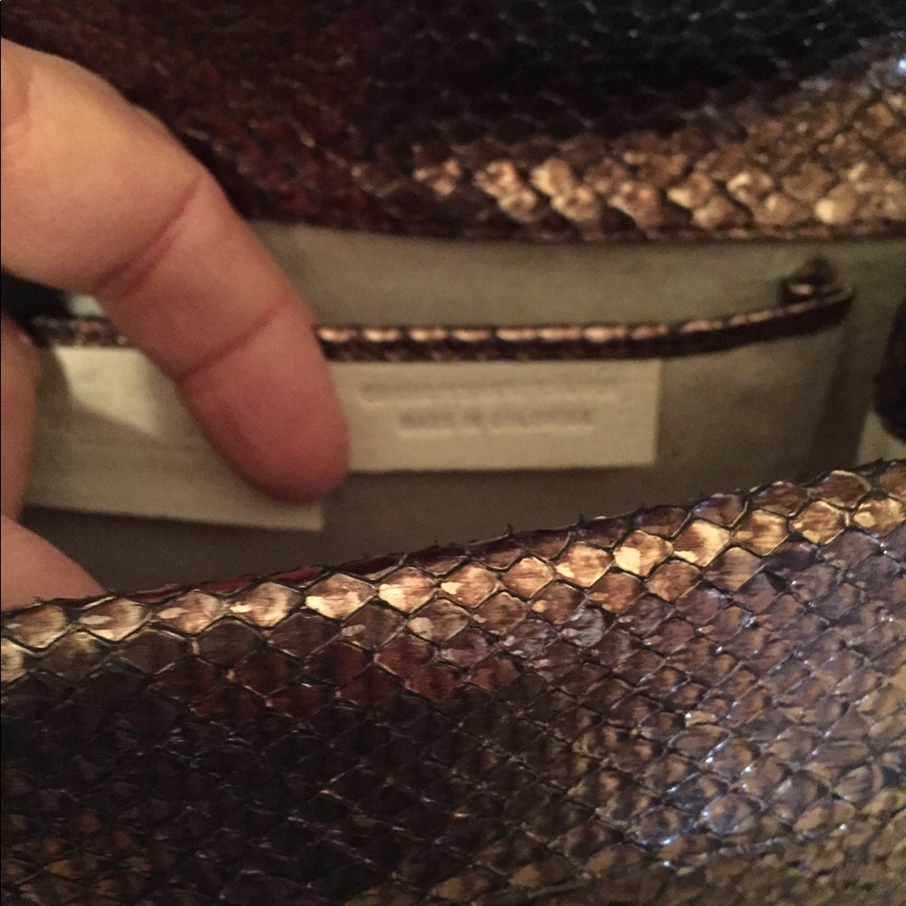 Nancy Gonzalez Copper Metallic Python Handbag - image 8